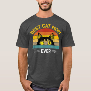 Camiseta Melhor Gato Mãe de Alguma Vez Vintage Mamães Engra