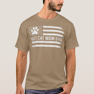 Camiseta Melhor Gato Mãe De Bandeira Americana Adora Engraç