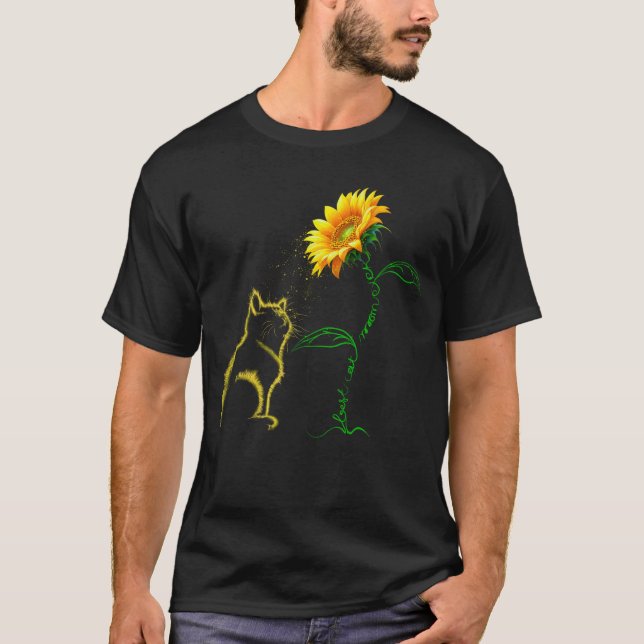 Camiseta Melhor Gato Mãe De Dia de as mães De Girassol (Frente)