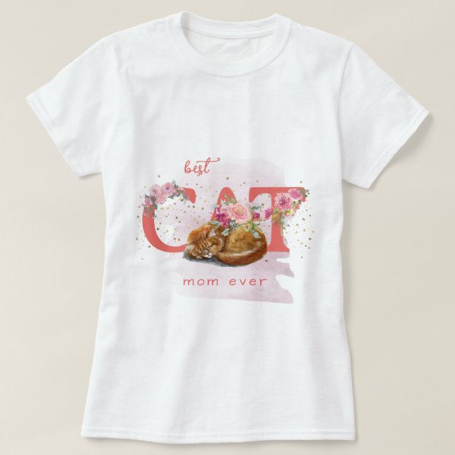 Camiseta Melhor Gato Mãe De Gatinha Feliz Dia das Mães (Frente do Design)