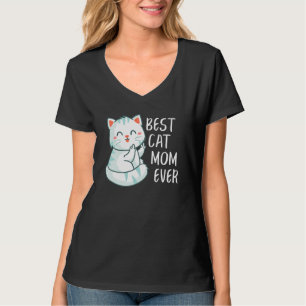 Camiseta Melhor Gato Mãe De Gato Alguma Vez Bonita Gato Leg