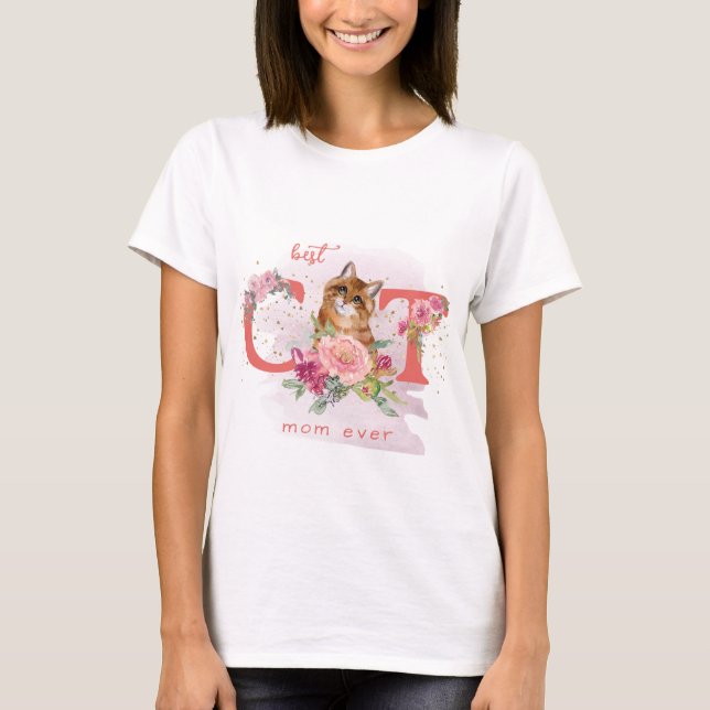 Camiseta Melhor Gato Mãe De Gato Ilustração De Gatinho No D (Frente)