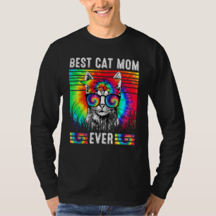 Camiseta Melhor Gato Mãe De Mamãe Corante Tocado Dia de as