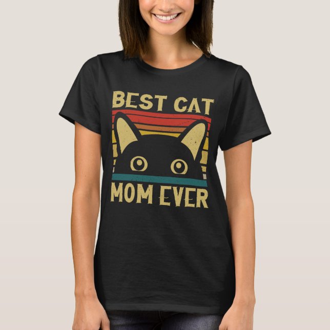 Camiseta Melhor Gato Mãe, Proprietária De Gatos Engraçado,  (Frente)