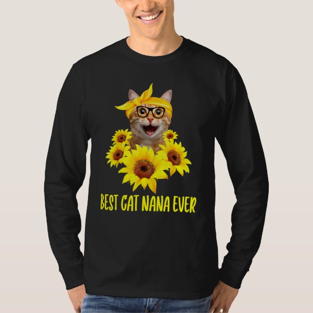 Camiseta Melhor Gato Nana Nunca Vovó Girassol (Frente)