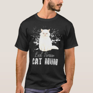 Camiseta Melhor Gato Persa Mãe Branca, Gato Persa, Com Tint