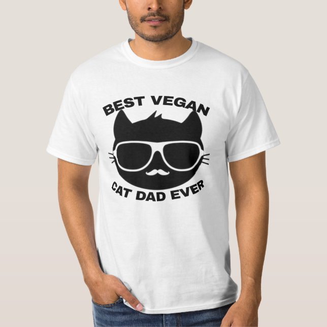 Camiseta Melhor gato-preto-de-vegão com óculos - gato-musta (Frente)