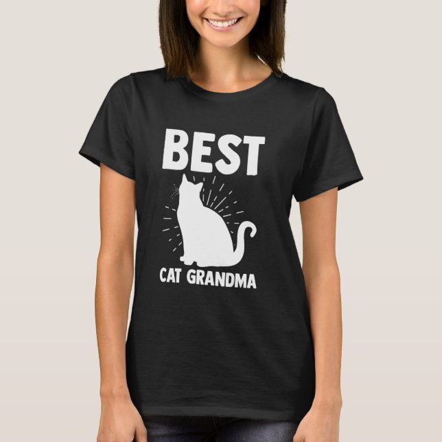 Camiseta melhor gato vó animais (Frente)