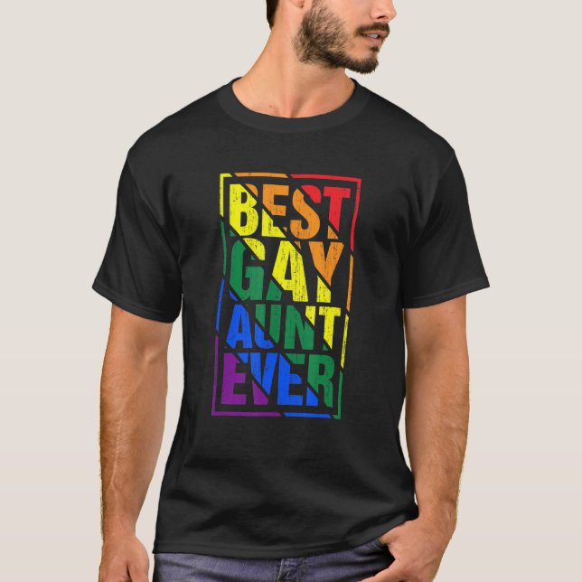 Camiseta Melhor Gay Tia Ever Lgbt Pride Rainbow Família de  (Frente)