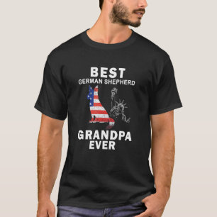 Camiseta Melhor German shepherd Avô Ever American Flag 4t