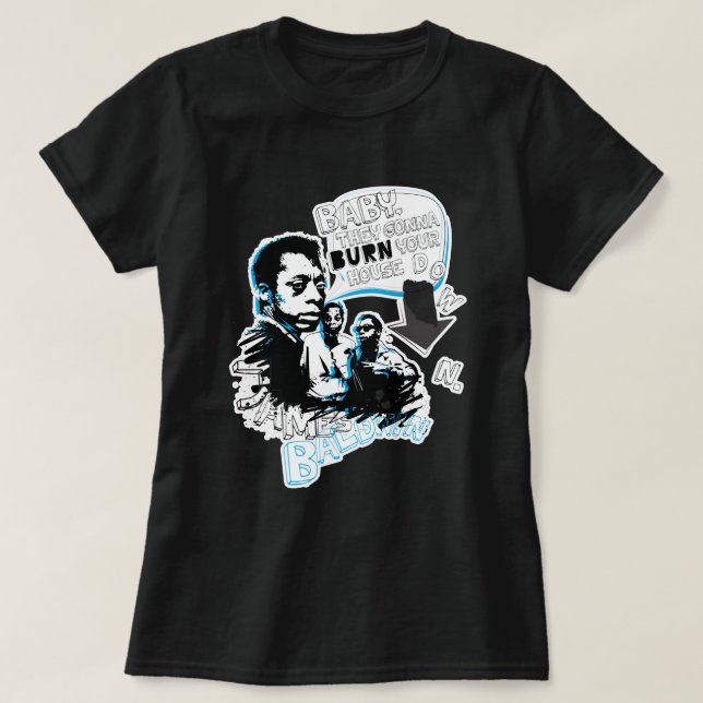 Camiseta Melhor Gráfico de James Baldwin Para Ventiladores (Frente do Design)