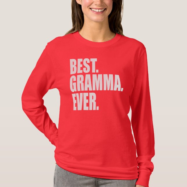 Camiseta Melhor. Gramma. Nunca. (rosa) (Frente)