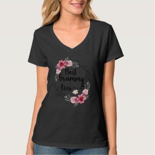 Camiseta Melhor Grammy Alguma Mulher Decoração Floral Vovó 