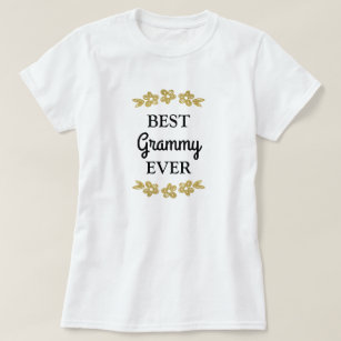 Camiseta Melhor Grammy de Flores Douradas