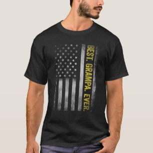 Camiseta Melhor Grampa Alguma Vez Vintage Bandeira American