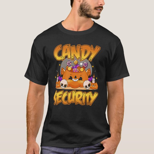 Camiseta Melhor Halloween de Segurança do Candy (Frente)