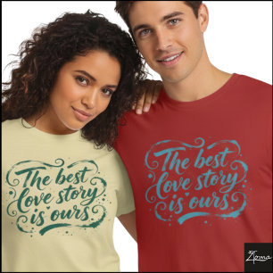 Camiseta Melhor História de Amor Pincel Script Grunge