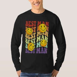 Camiseta melhor homem sorriso retrô rosto celebração de cas