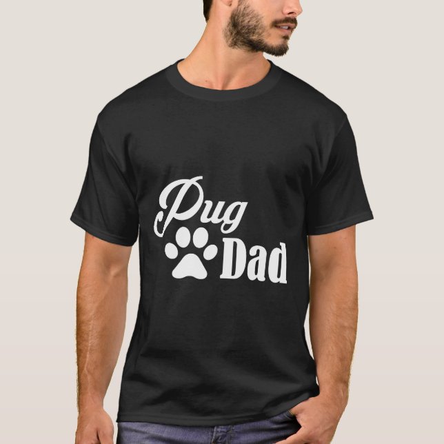 Camiseta Melhor ideia de presente para pai pug para pais de (Frente)