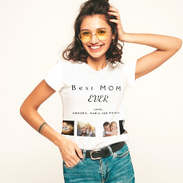 Camiseta Melhor imagem personalizada da família MOM colagem