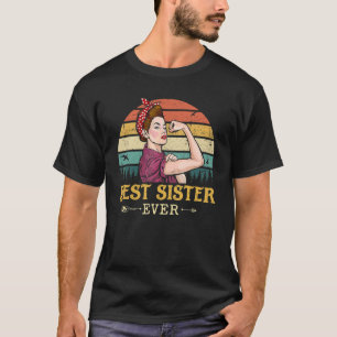Camiseta Melhor Irmã Alguma Vez Mulheres Vintage Decor Sist
