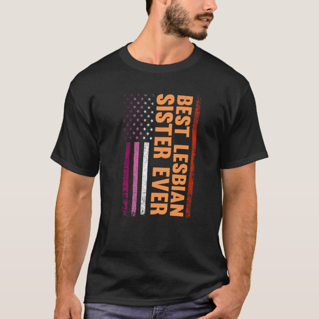 Camiseta Melhor Irmã Lésbica, Orgulho gay Lgbt Lésbica (Frente)