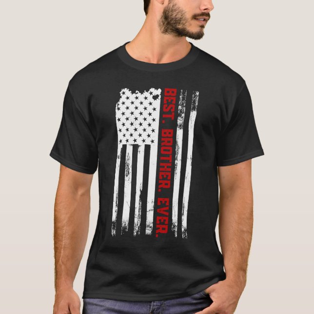 Camiseta Melhor Irmão Ever American flag Fatheru2019s D (Frente)