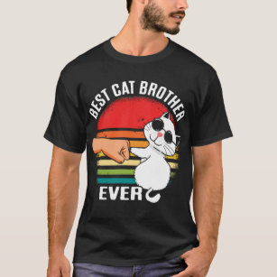 Camiseta Melhor Irmão Gato Alguma Vez Retrô De Gatinho