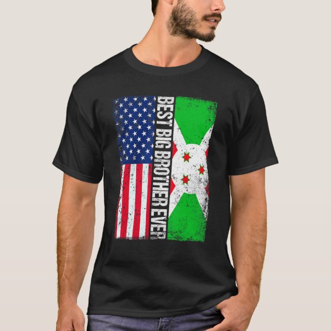 Camiseta Melhor Irmão Grande do Burundi Dia de os pais Buru (Frente)