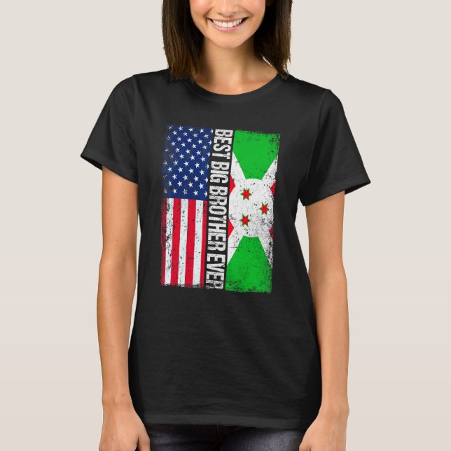 Camiseta Melhor Irmão Grande do Burundi Dia de os pais Buru (Frente)