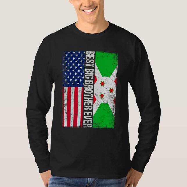Camiseta Melhor Irmão Grande do Burundi Dia de os pais Buru (Frente)