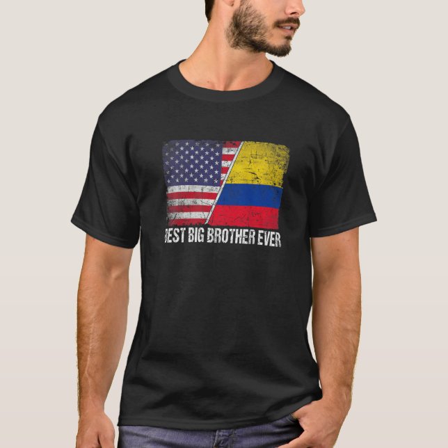 Camiseta Melhor Irmão Grande Já Dia de os pais Colômbia Fl (Frente)