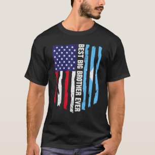Camiseta Melhor Irmão Grande Nunca Mais Folheto da Bandeira
