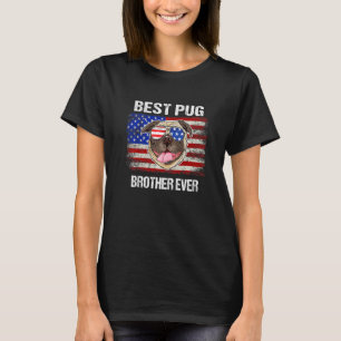 Camiseta Melhor Irmão Pug, Bandeira Americana, 4 De Julho D