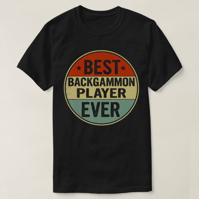 Camiseta Melhor Jogador de Backgamão Alguma Vez Estilo Retr (Frente do Design)