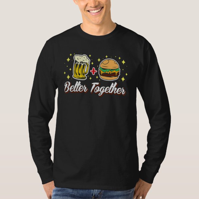 Camiseta Melhor Juntos De Cerveja E Burger Burger Yunkie (Frente)