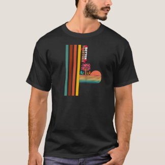 Camiseta Melhor Juntos Retro Pôr do Sol Colorido Inspirador