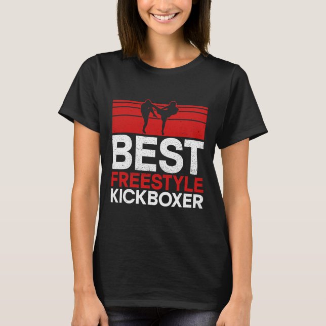 Camiseta Melhor Kickboxer de Freestyle - Material Arts Kick (Frente)