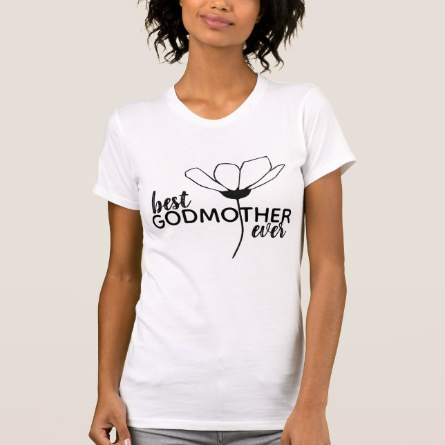 Camiseta Melhor Madrinha de sempre com flor (Frente)