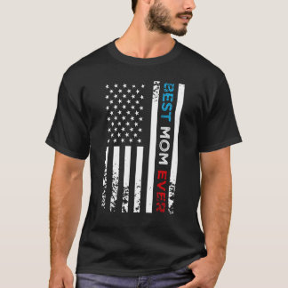 Camiseta Melhor Mãe Alguma Vez Americana Bandeira Dia das M