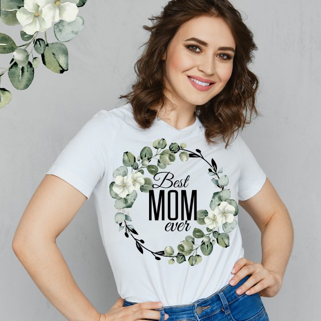 Camiseta Melhor Mãe Alguma Vez Dia de as mães Trendy Floral (Criador carregado)