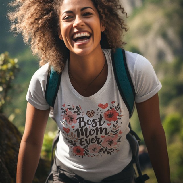 Camiseta Melhor Mãe Alguma Vez Floral (Criador carregado)