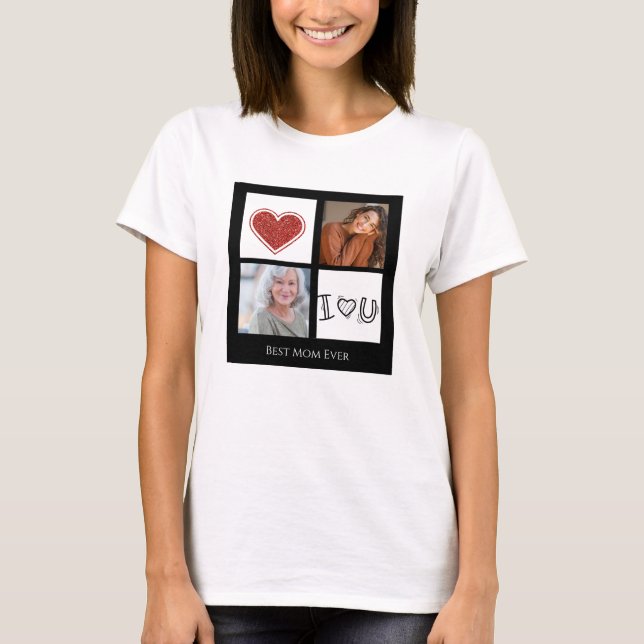 Camiseta Melhor Mãe Alguma Vez Foto Collage T-Shirt (Frente)