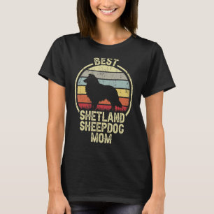 Camiseta Melhor Mãe Cachorro Mãe Vintage Sheltie Shetland S