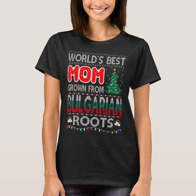 Camiseta Melhor Mãe Cultivou Búlgaro Roots no Vestido (Frente)