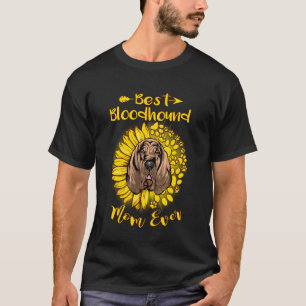 Camiseta Melhor Mãe de Cachorro Bloodhound do Sol Girassol