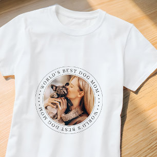 Camiseta Melhor Mãe de Cachorro do Mundo Clássico Foto Simp