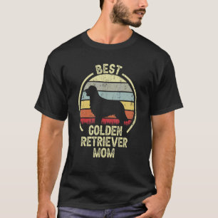 Camiseta Melhor Mãe de Cachorro Mamãe Vintage Golden Retrie