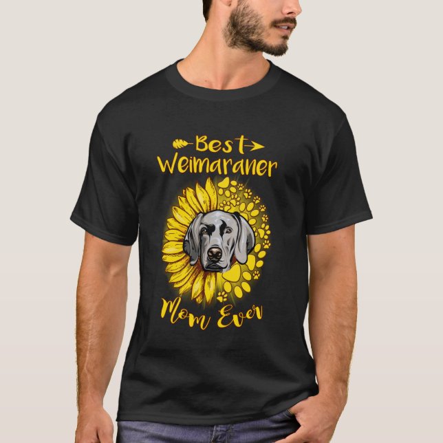Camiseta Melhor Mãe de Cachorro Weimaraner do Sol Florescer (Frente)
