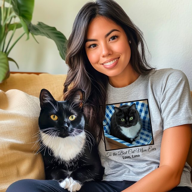 Camiseta Melhor Mãe de Cat já Personalizada Foto e Texto (Criador carregado)